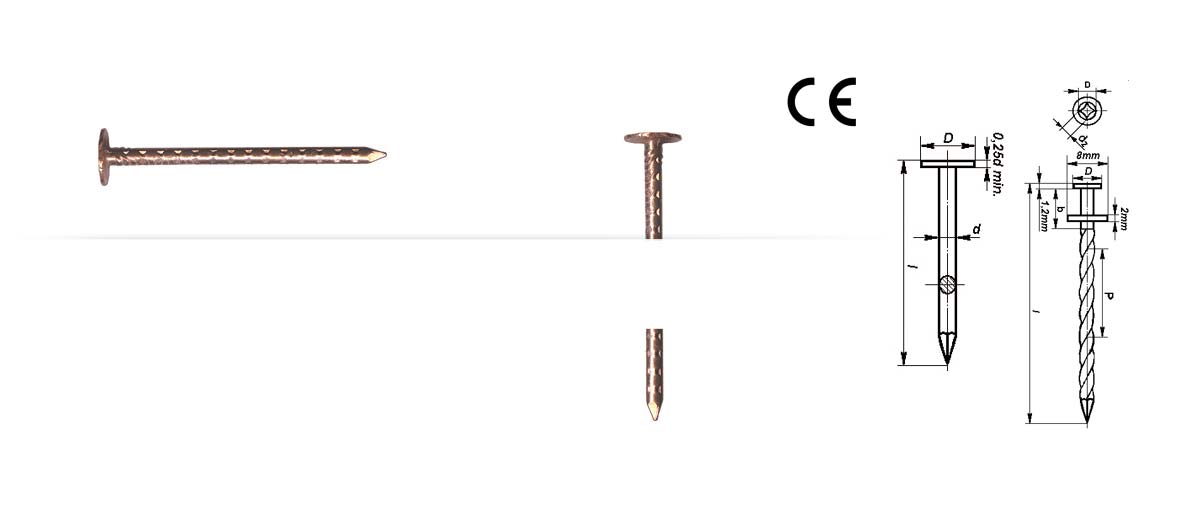 cu měděné hřebíky Výroba stavebních hřebíků